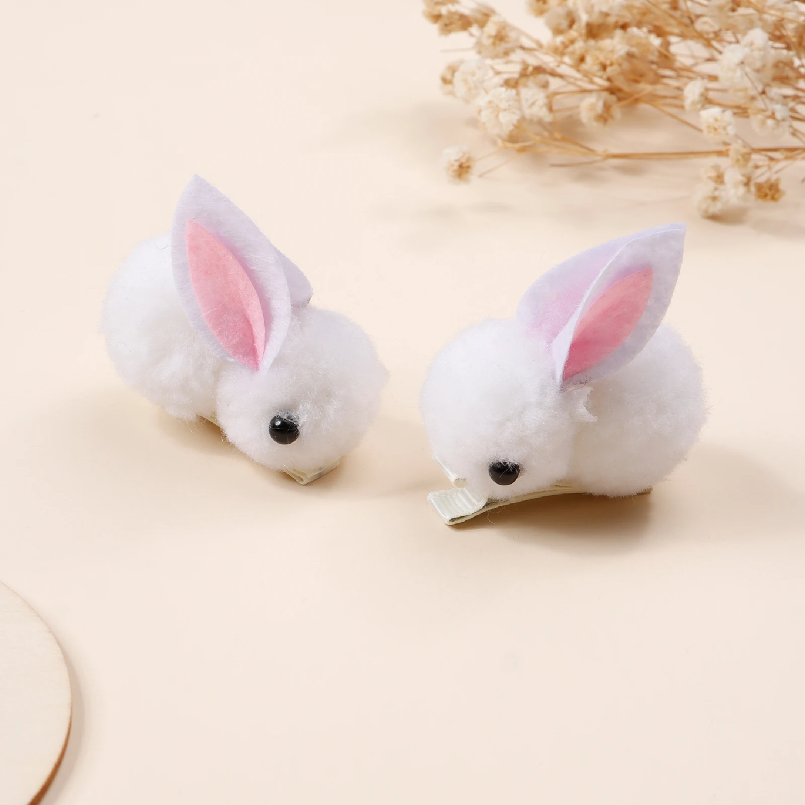 6 قطعة محاكاة القطيفة ثلاثية الأبعاد مشبك شعر الأرنب فتاة تأثيري لطيف أغطية الرأس للأطفال بدون شعر الانفجارات كليب إكسسوارات الشعر هدية