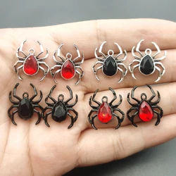 Pendentif araignée rouge sang 10 pièces, pendentif tartula gothique, Wiccan, sorcière, mignon effrayant, Halloween, accessoires de bijoux artisanaux