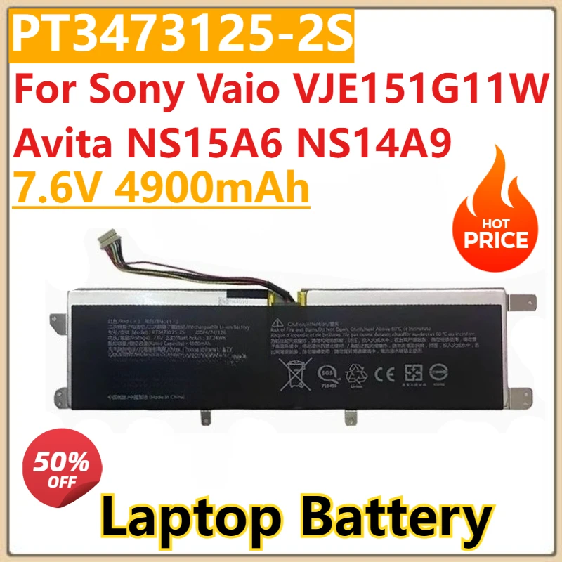 

High Quality New Compatible PT3473125-2S Laptop Battery 7.6V 4900mAh for Sony Vaio VJE151G11W Avita NS15A6 NS14A9