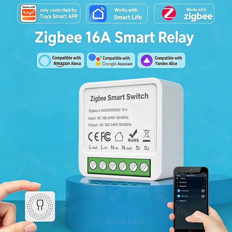 Moduł inteligentnego przełącznika Zigbee 3.0 z obsługą sterowania dwukierunkowego, zdalne sterowanie przez aplikację Smart Life, moduł DIY do przełącznika światła, kompatybilny z Alexa i Google.