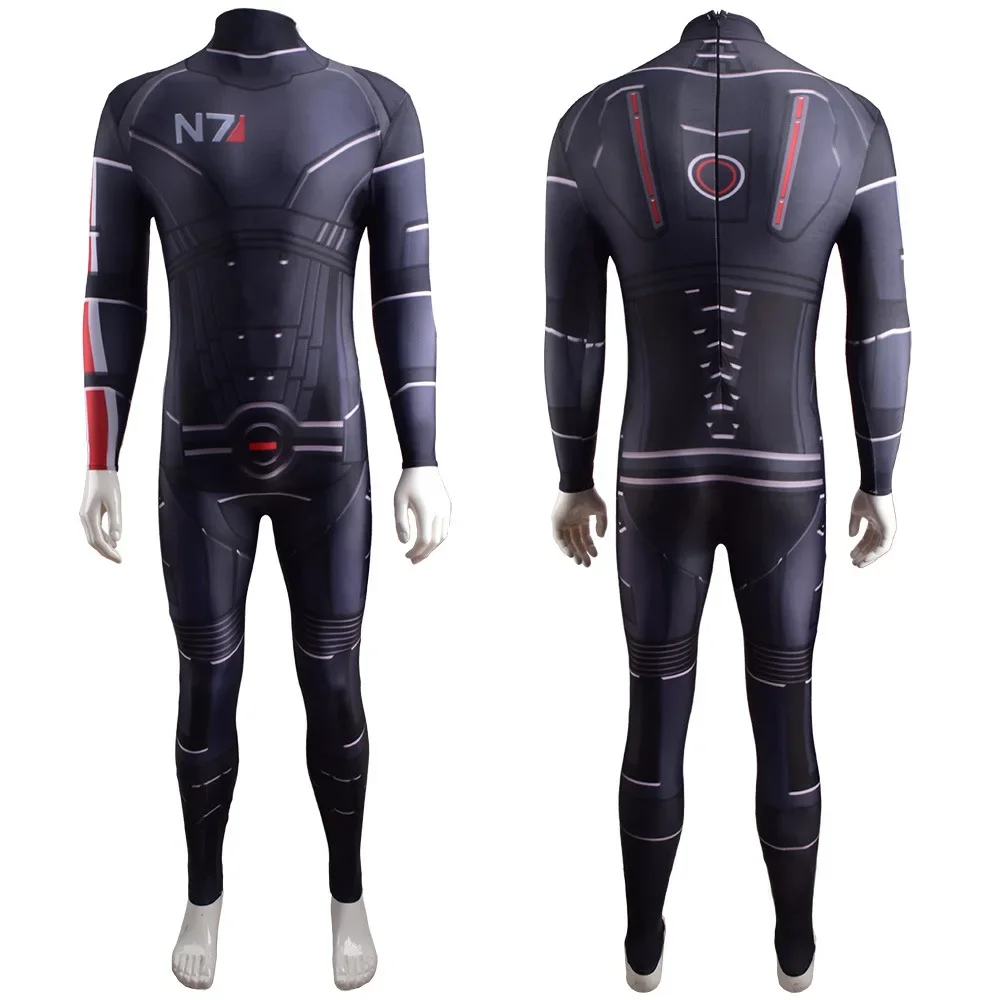 MASS EFFECT 3 Cosplay Costume Superhero Zentai Outfits Spandex MASSEFFECT Halloween Costume Bodysuit Fancy Adult