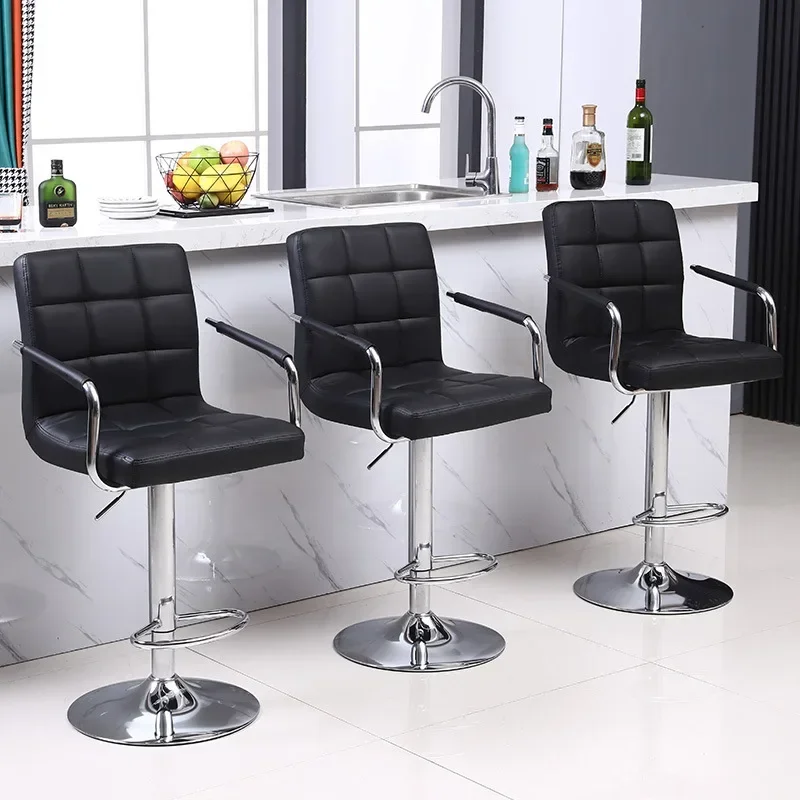 Sillas de cuero para cafetería, sillón de diseño moderno, respaldo de lujo para Bar, cafetería, Chaise Stools, cocina