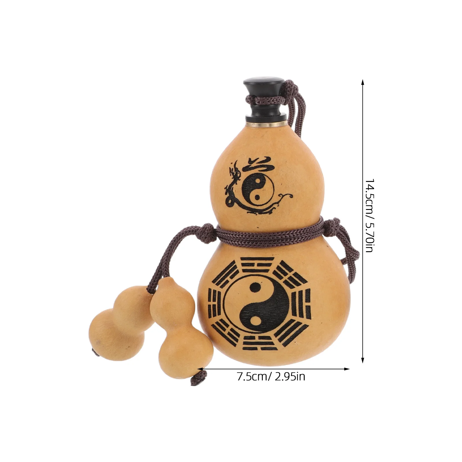 1 مجموعة المحمولة القرع زجاجة ماء النبيذ الطبيعي القرع النمط الصيني مانعة للتسرب سدادة قارورة المياه في الهواء الطلق للمشي التخييم