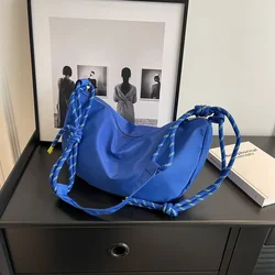 Nuove borse a tracolla in tessuto di Nylon borsa Hobos Vintage tinta unita borsa diagonale Casual di grande capacità borsa da donna Versatile di moda