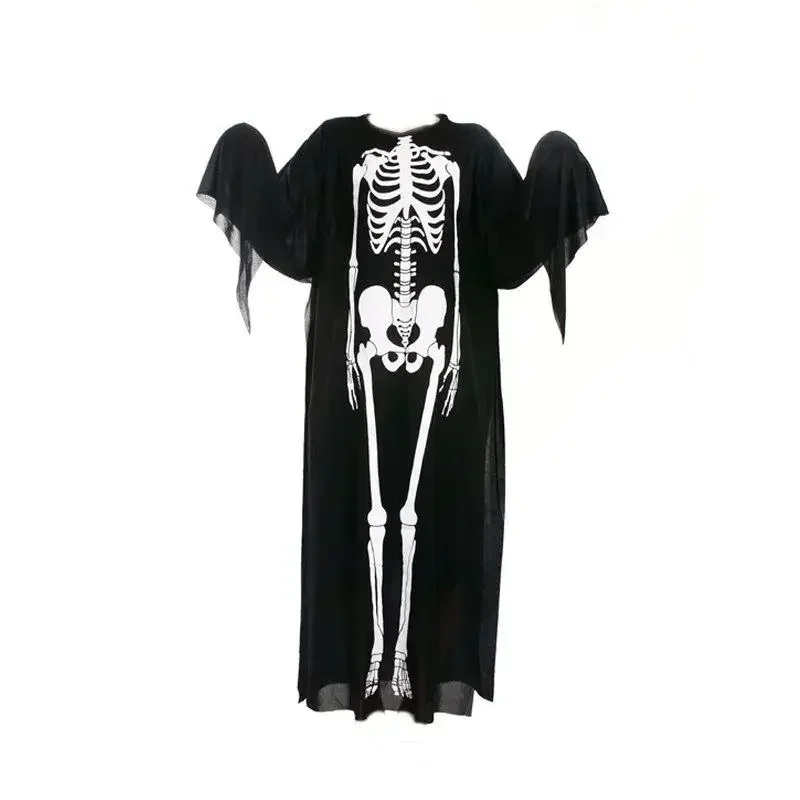 Halloween Adults Skull Skeleton Printed Masquerade Scary Cosplay Costumes with Gloves for Carnival Party Clothes for boys girls