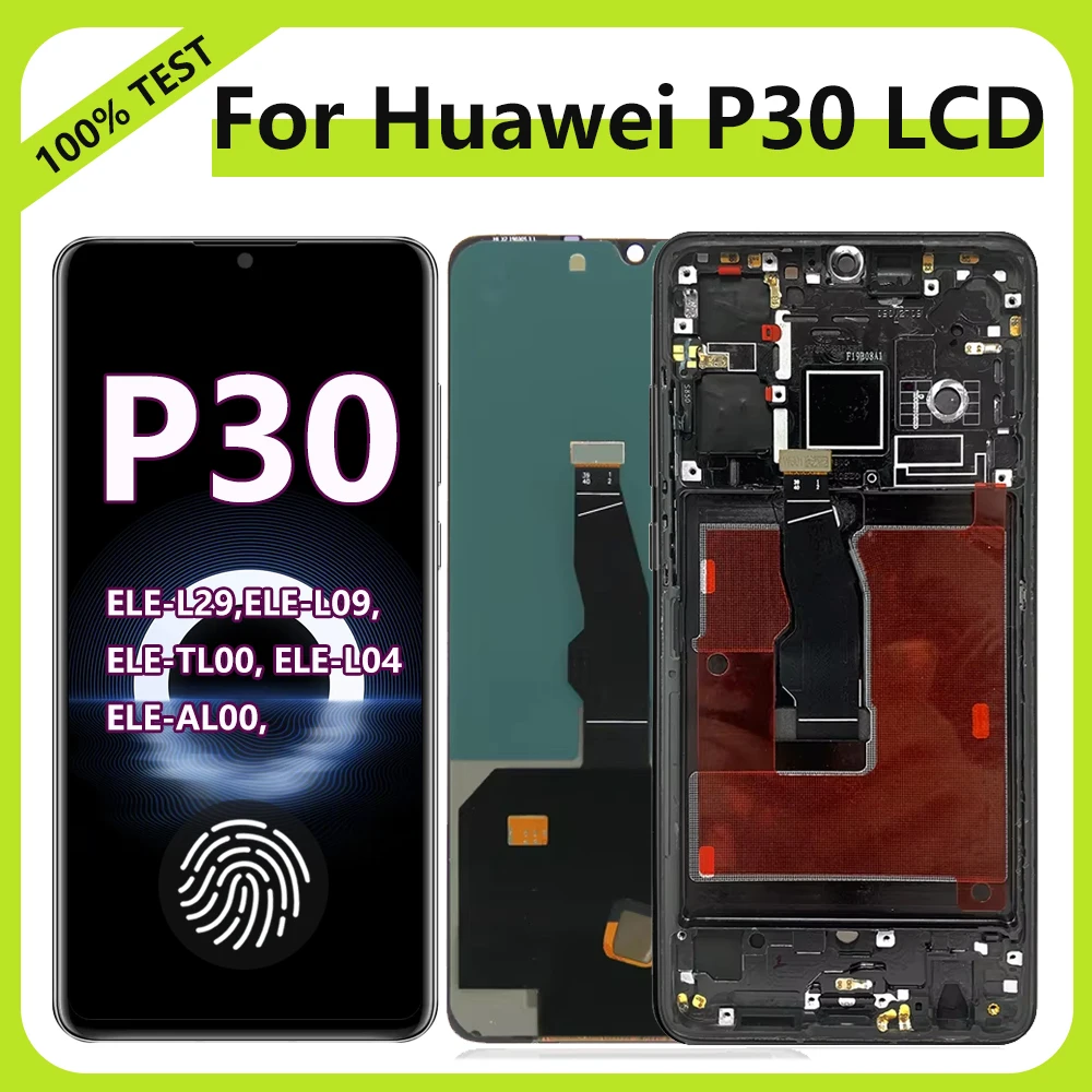 

AMOLED-экран P30, ЖК-дисплей для HUAWEI P30 ELE-L29 L09 AL00 L04, ЖК-дисплей с дигитайзером сенсорного экрана и рамкой P30 Srceen