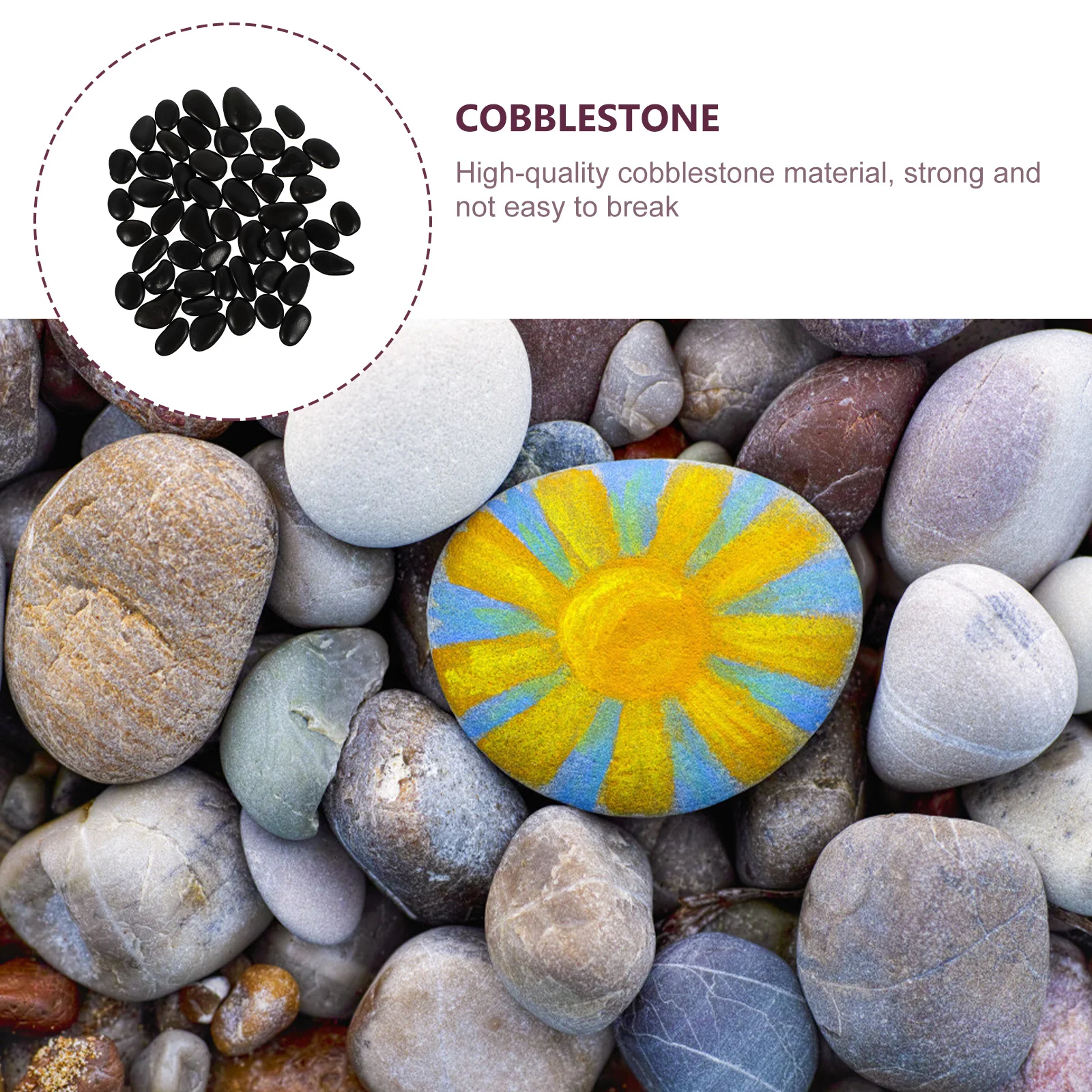 

50 Pcs Natural Hand-painted Stones Child Decoration Paintable Rocks Smooth For Painting