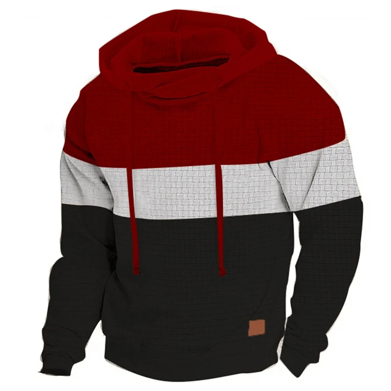 Autumn And Winter New Men\'s Patchwork Style Hoodie Outdoor Leisure Jogging Running Sportswear Street Fashion