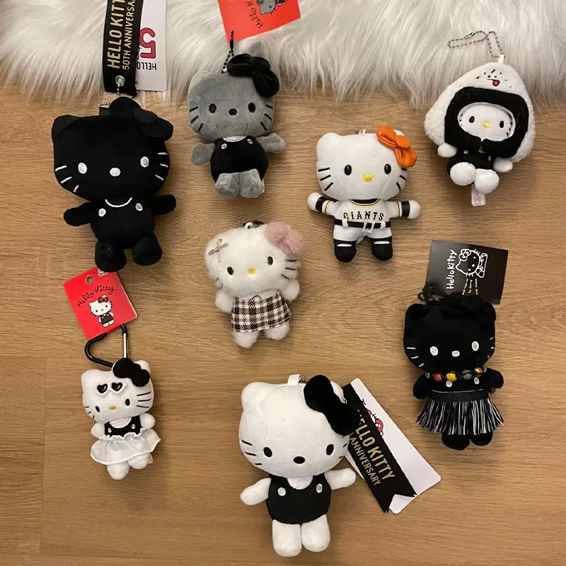 Porte-clés en peluche de dessin animé Hello Kitty, mignon, poupée, périphériques, sac à dos, décoration drôle et Chic, cadeau de noël pour filles