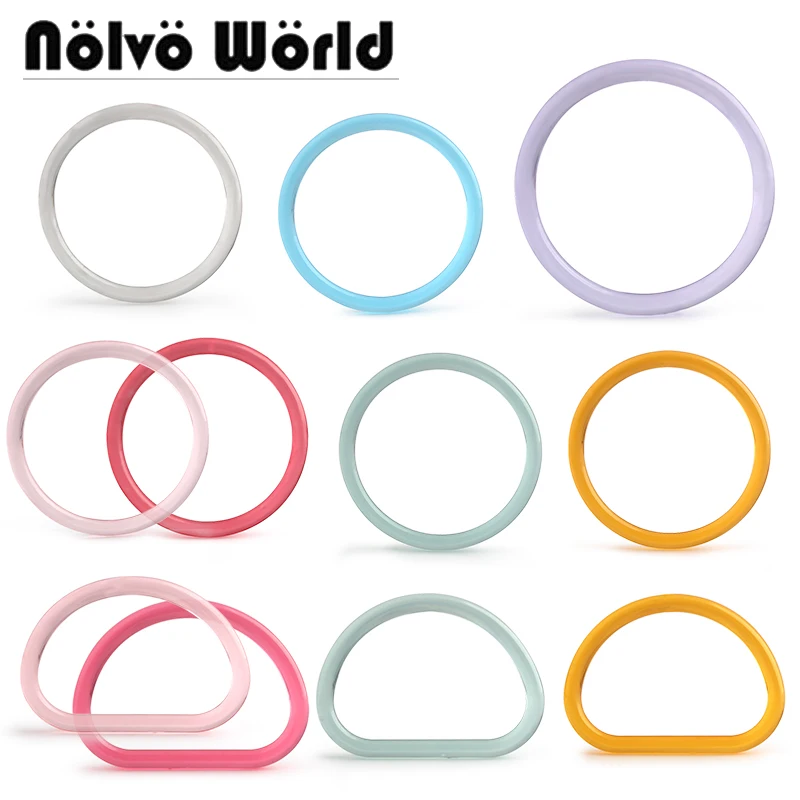 

2/4/10pcs Acrylic Ring Bag Handle Round Acrylic Summer Handbag Woven bag New Dee Handles Accessories DIY Beach Bags Making