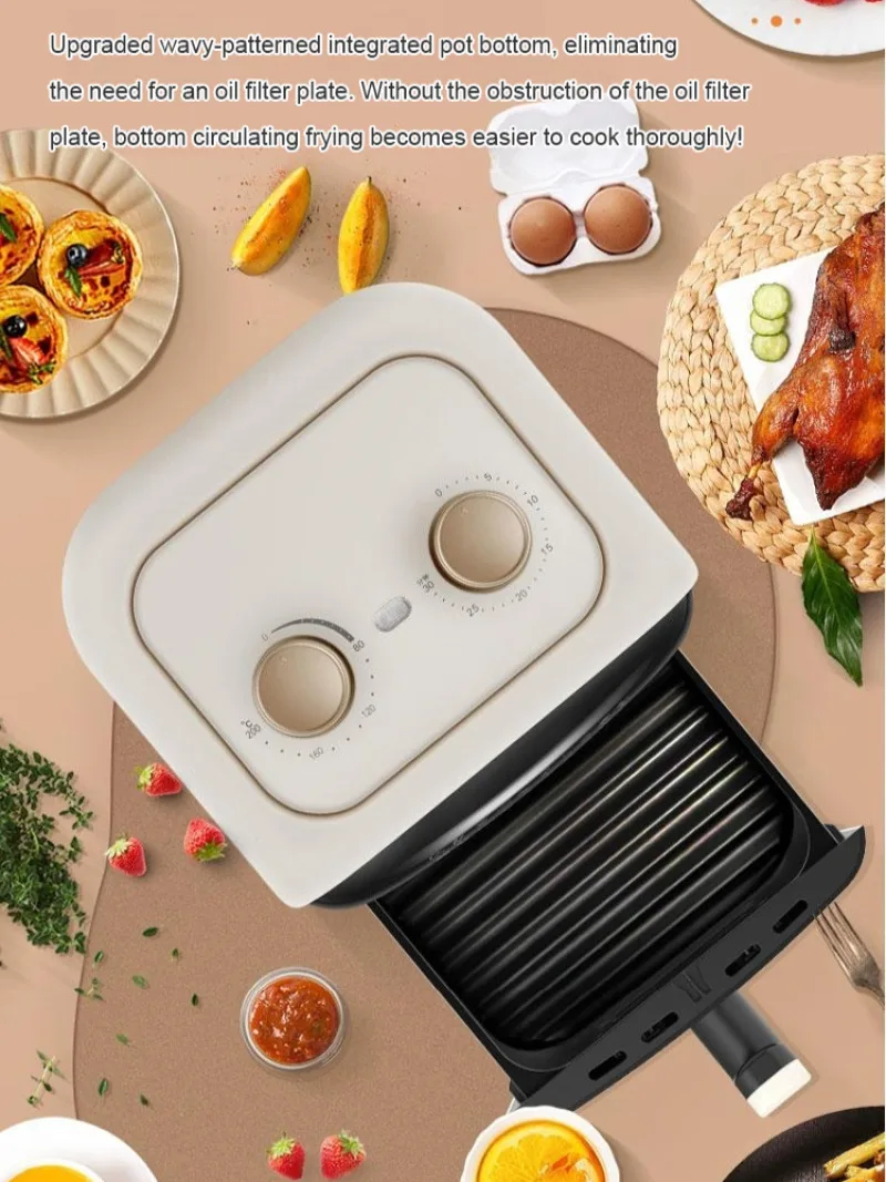 2025 6 л фритюрница, многофункциональная фритюрница большой емкости, полностью автоматическая универсальная машина, квадратная безмасляная фритюрница Quick Bake