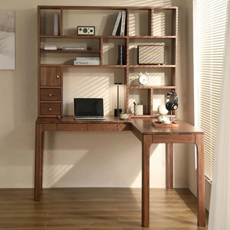 North American black walnut corner L-shaped corner computer desk solid wood light luxury