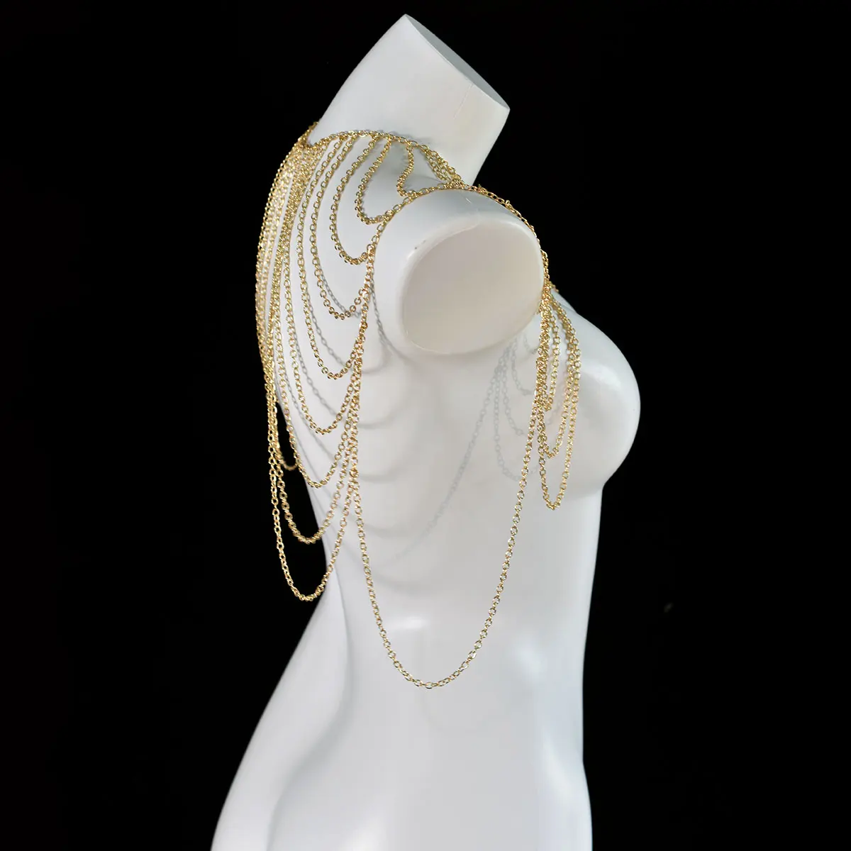 الشارع المفاجئة المعادن مثير سلسلة شرابة الكتف سلسلة بسيطة متعددة الطبقات شخصية السيدات ملابس الحفلات مجوهرات الجسم