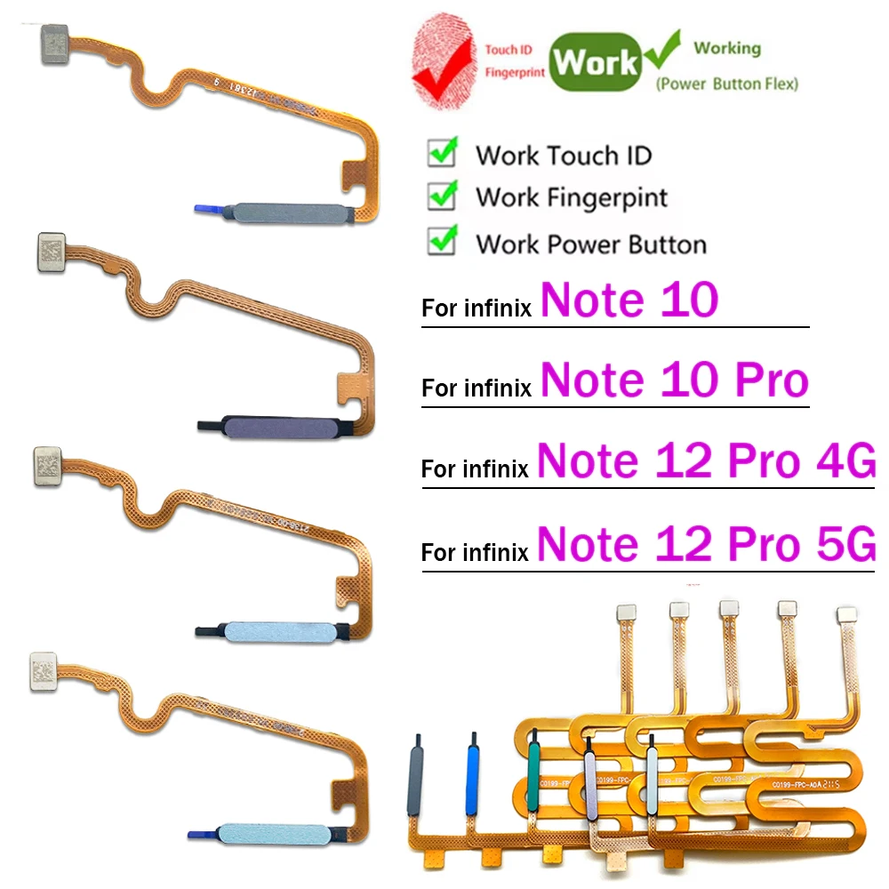 

Home Button FingerPrint Touch ID Sensor Flex Cable For infinix Note 10 12 Pro 4G 5G Replacement Parts