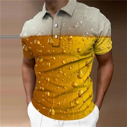Men's Polo Shirt Golf Shirt Graphic Prints Beer Turndown Yellow Light Green Wine Blue Purple Outdoor Street Short Sleeves Shirts