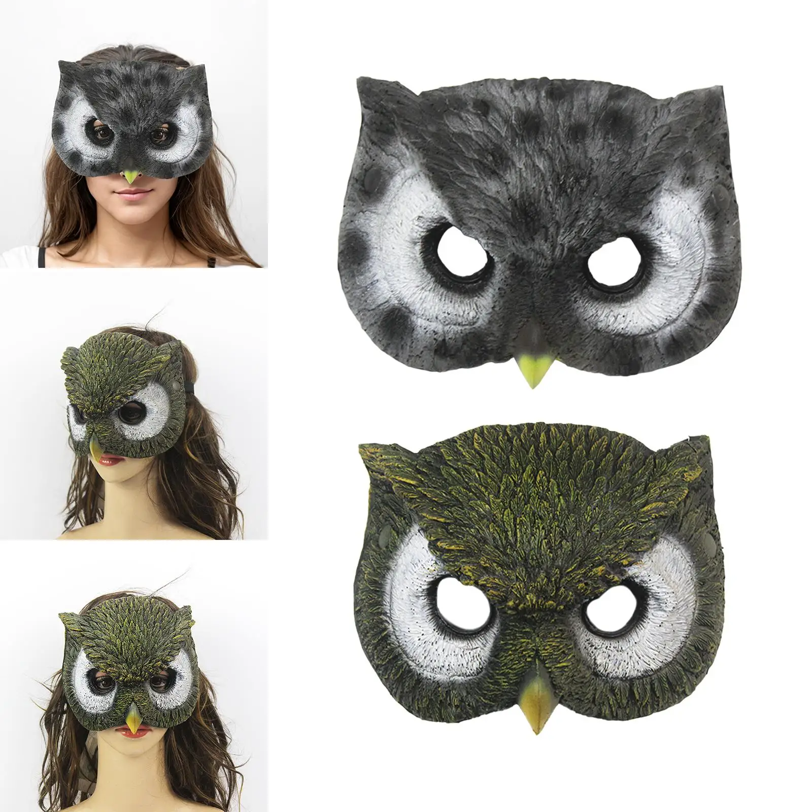 Owl Masks Cosplay Props with Elastic Band Animal Mask for Adults Mardi Gras