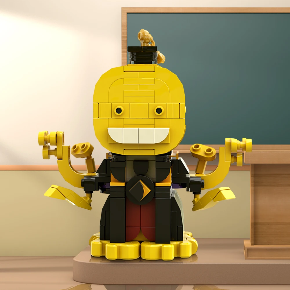 MOC Korosensei Figure BrickHeadz Model Buiding Block Assassination Classroom Animation Octopus Killer Action Doll Brick Toy Gift