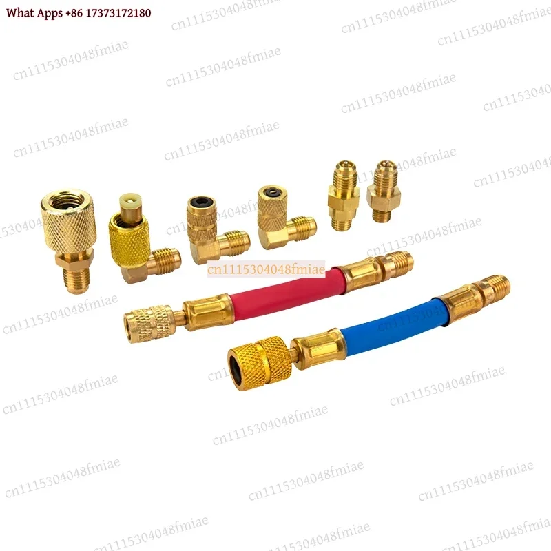 A/C Manifold Converting Brass Adapter Hose Set R134a R12