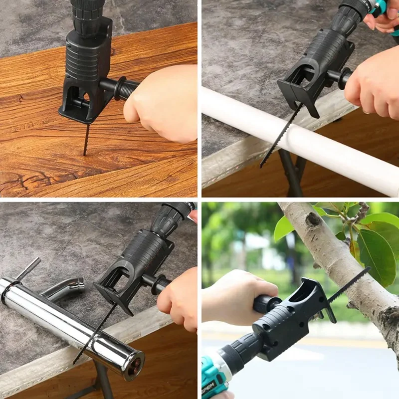 DT15 Reciprocating Saw Adapter for Electric Drill Portable Conversion Converter Jig Cut for Metal Plastic Wood