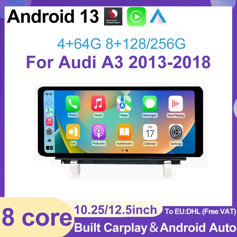 

Android 13 Car Multimedia Stereo For Audi A3 2013-2018 Wireless Carplay Auto Google Play Store Qualcomm Touch Screen GPS Navi 4G