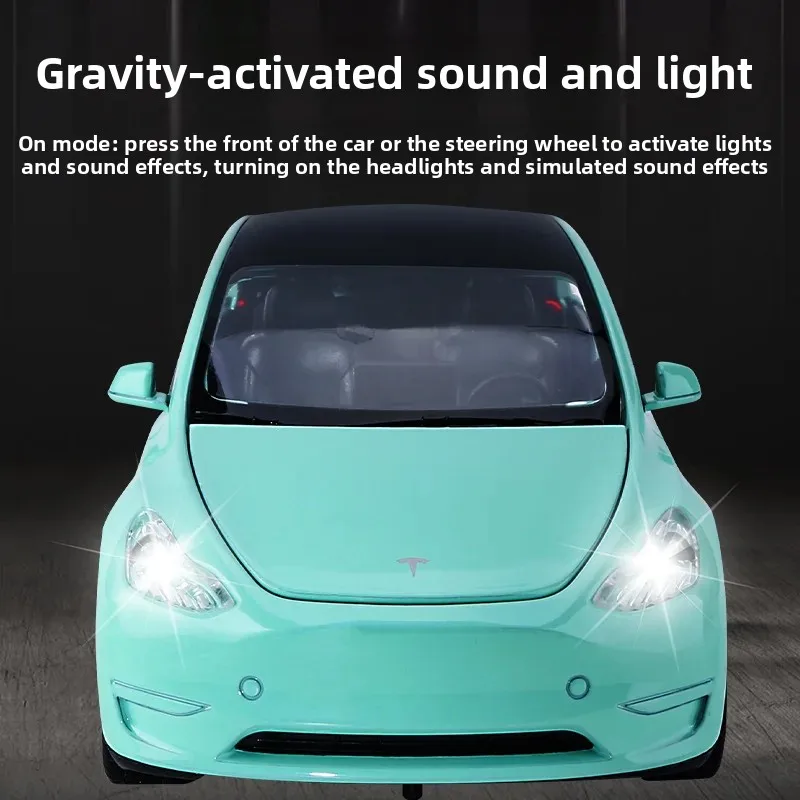 1:24 Model Y Hoge Simulatie Diecast Metaallegering Model Auto Geluid Licht Trek Collectie Kinderen Speelgoed Geschenken C327