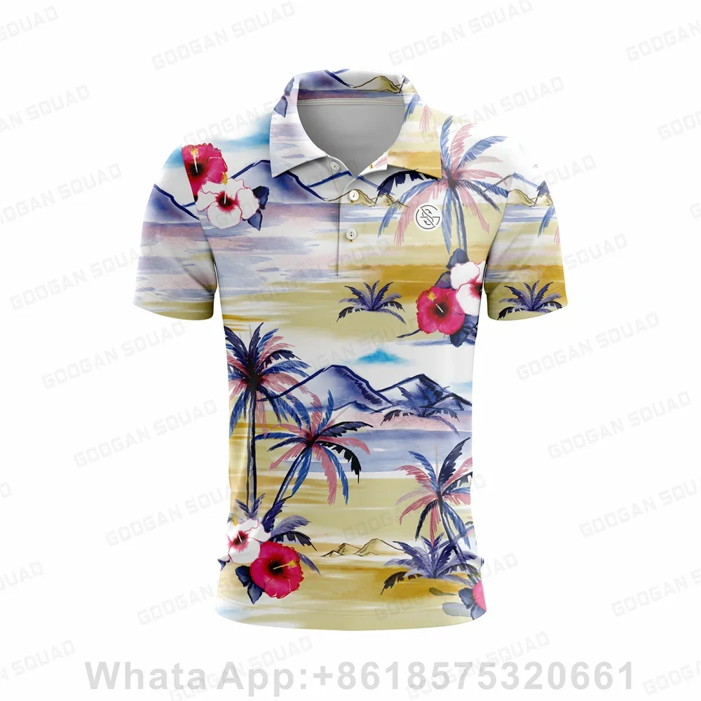 Summer Men's Golf Shirt Quick-drying Breathable Polo Shirts Outdoor Sports Football Volleyball Fishing Excursions Button T-Shirt