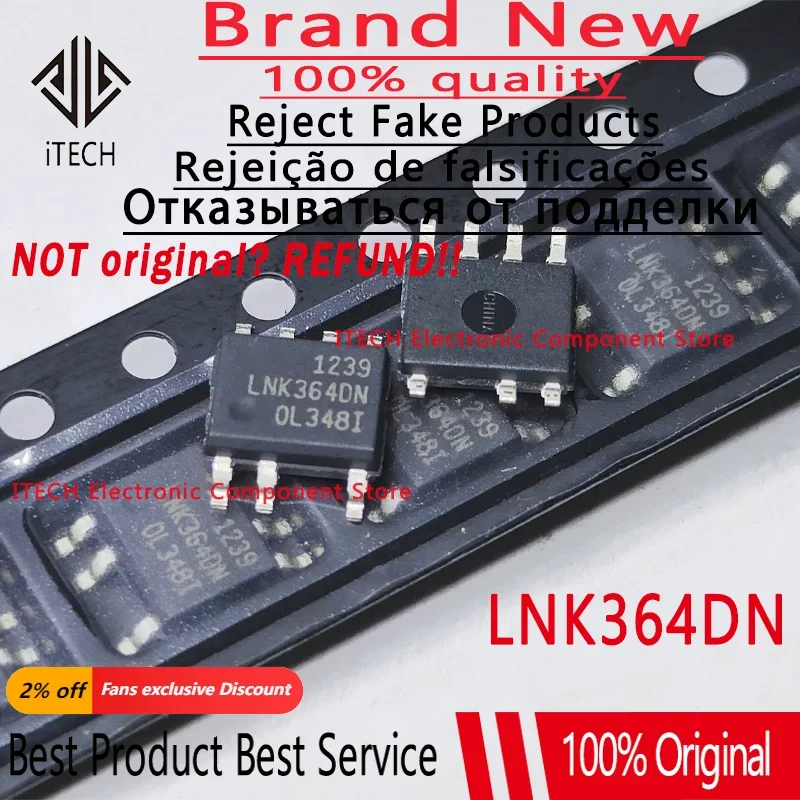 10pcs/lot Original LNK364DN LNK364 LNK364DN-TL Power Management Chip SMD SOP7 quality assurance100% New and Genuine