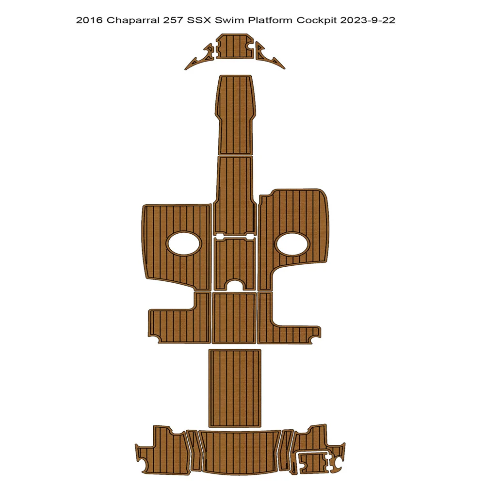 

2016 Chaparral 257 SSX Swim Platform Cockpit Boat EVA Foam Faux Teak Floor Pad
