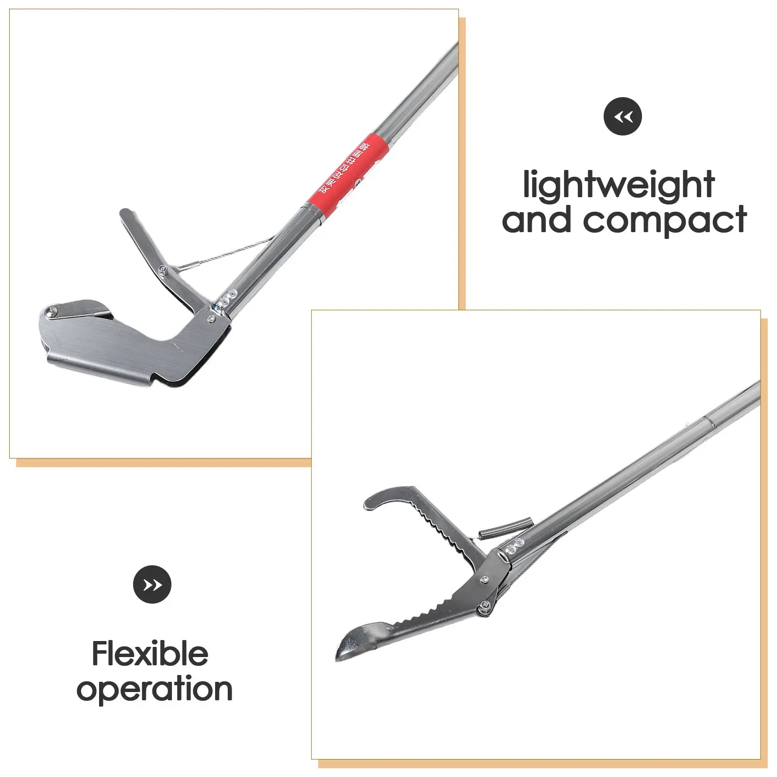 Stainless Steel Crab Tongs Long Handle Non Slip Seafood Clamp Fishing Gripper Snake Catcher Tool
