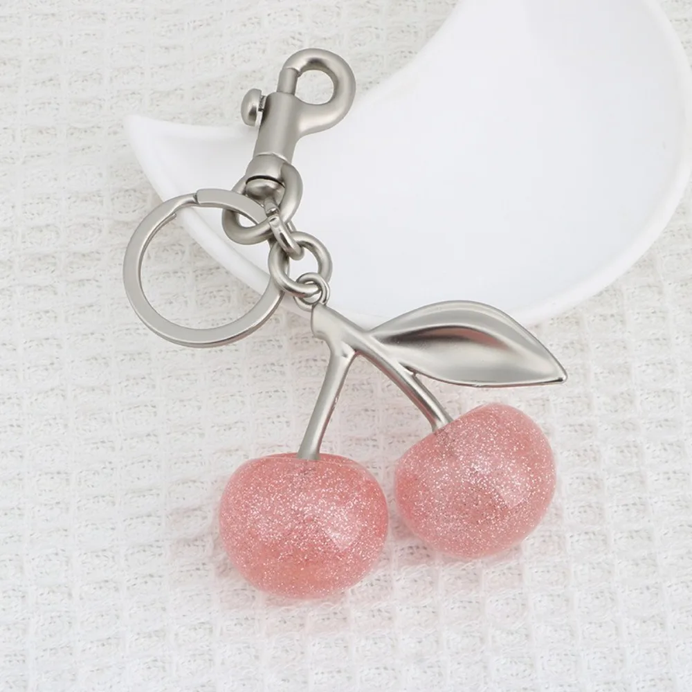 Popular Pink Cherry Keychain Pendant Unique Charm Hanging Cherry Decoration Shoulder Bag Decoration Hangable Cherry Pendant