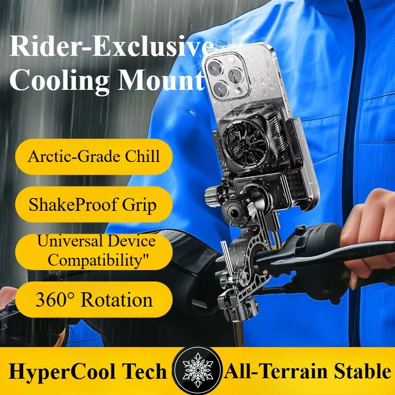 

Semiconductor Phone Cooler for Motorcycle/Bike - Universal Cooling Pad for Delivery Riders, Fits E-Bike/Scooter/MTB - Anti-Overh