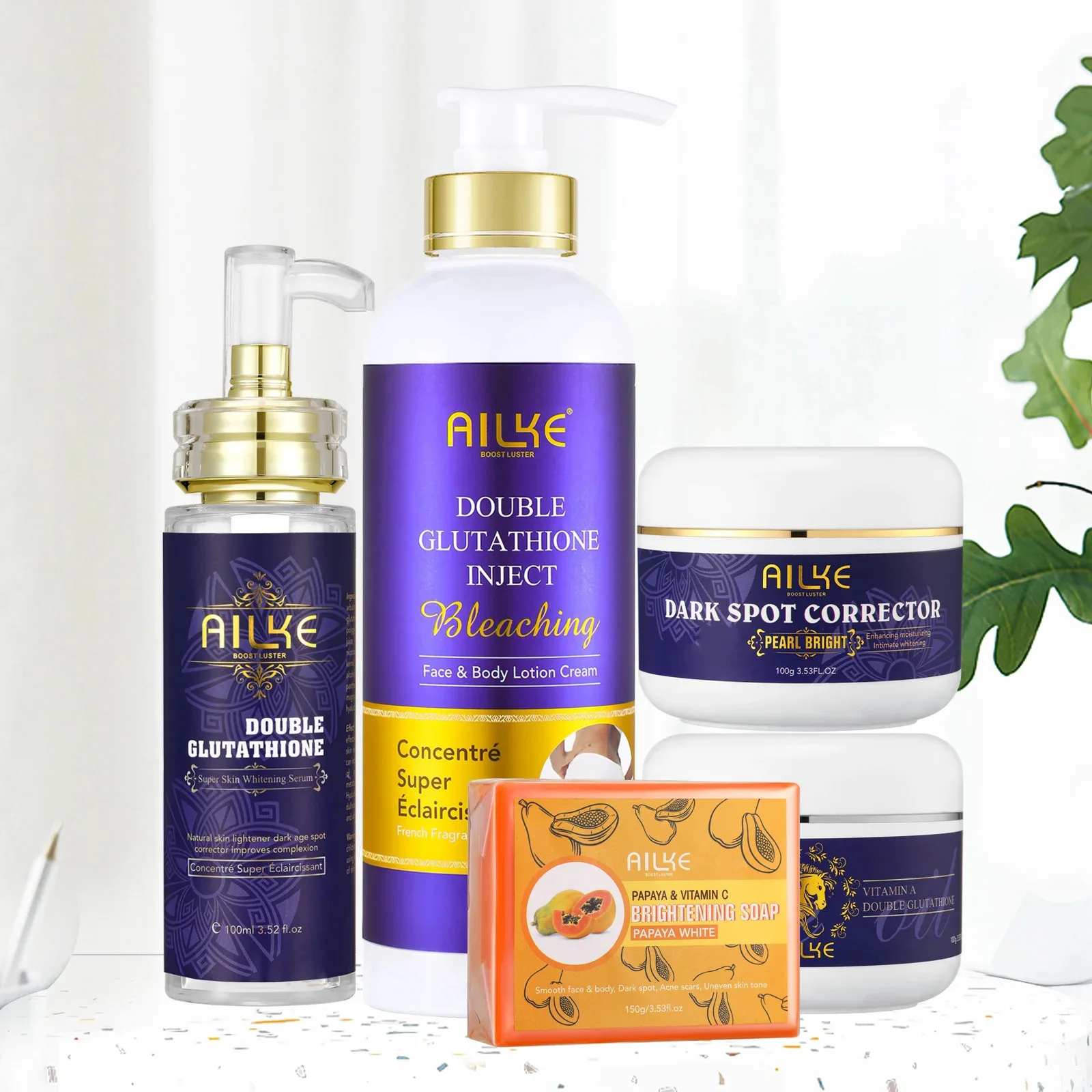 

AILKE Double Glutathione Whitening Ежедневный уход за кожей, очистка кожи, осветление, даже тонизирование, удаление меланина, для всех типов кожи