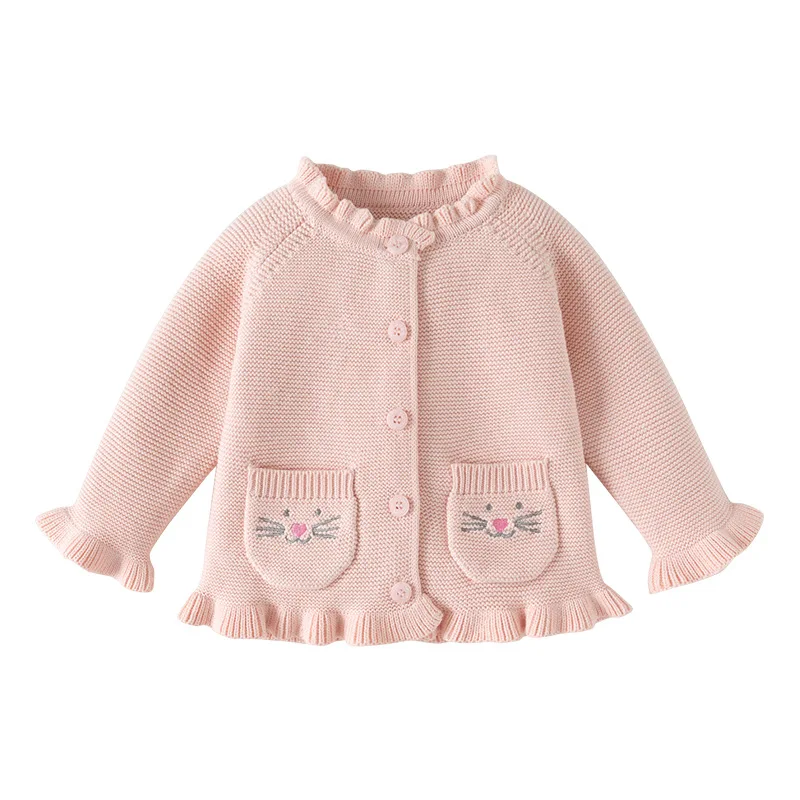 

‌2025 Autumn Winter Baby Girls Knit Cardigan Cute Cotton Sweater Jacket Newborn Infant 0-3 Years Princess Style Gift Outfit