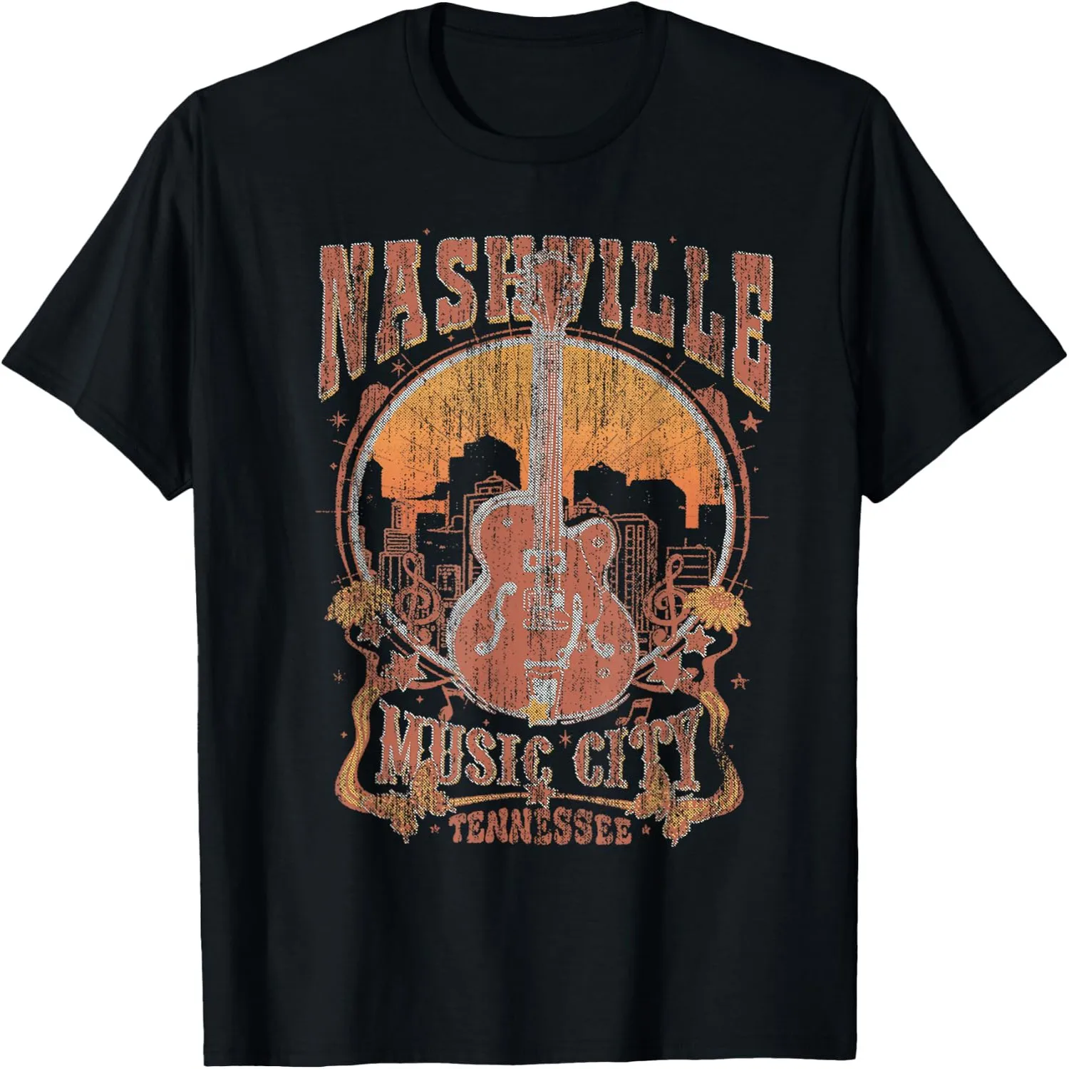 Nashville Tennessee Guitar Country Music City Guitarist Gift T-Shirt Birthday t-shirt, graphic tee