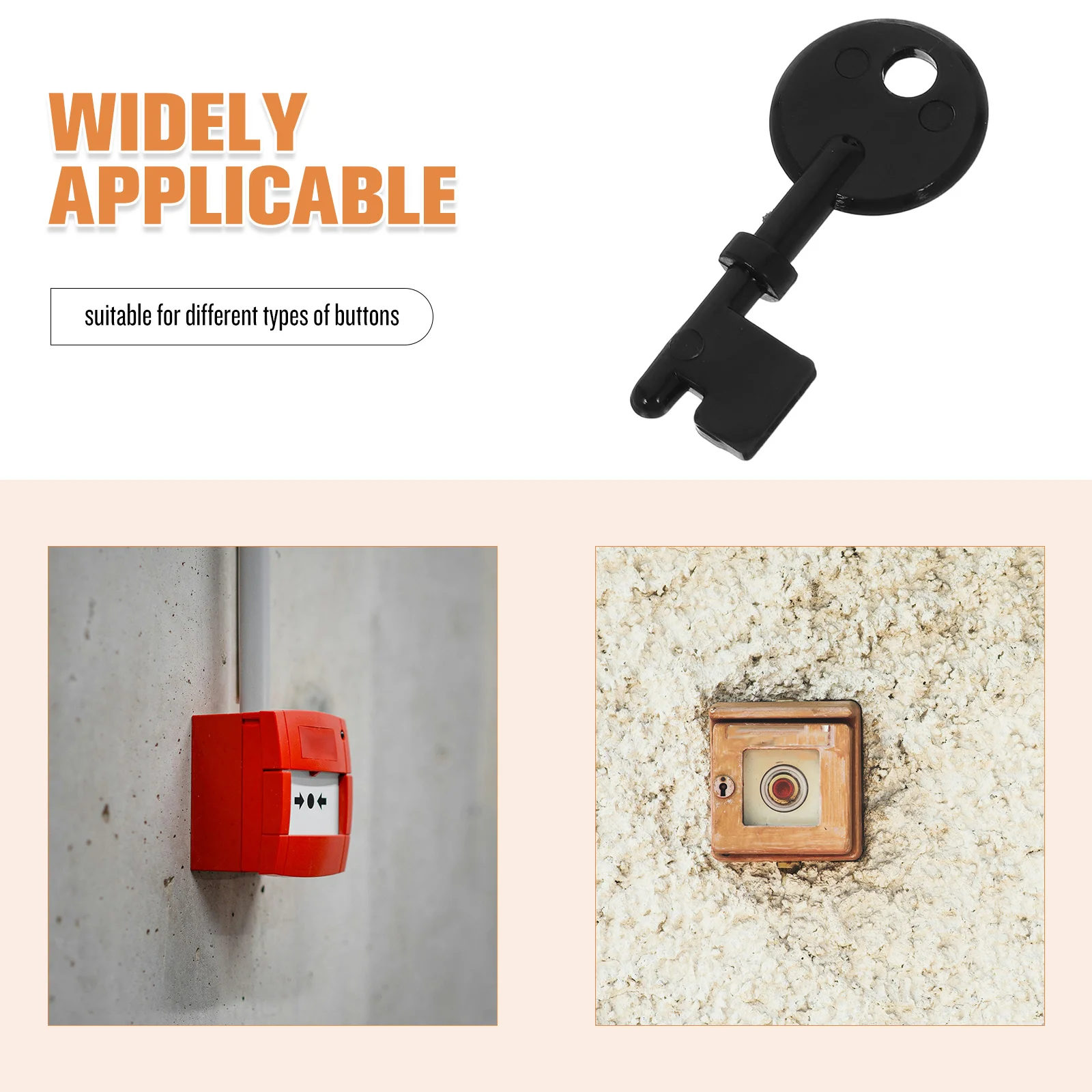 6Pcs Emergency Button Reset Keys Plastic Material Reusable Alarm Button Panel Keys for Emergency and Commercial Use