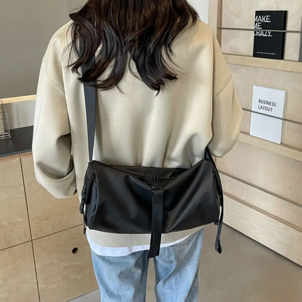 

Cylindrical Bag Nylon Crossbody Bag Oxford Cloth Solid Color Shoulder Bag Multifunctional Large Capacity