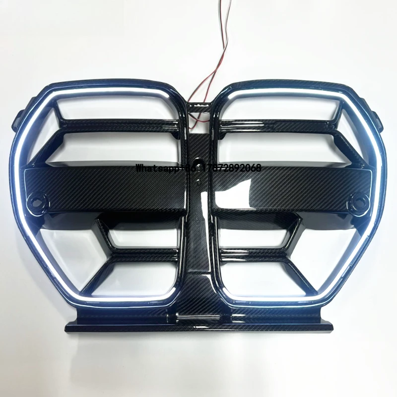 

LED For M3 M4 G80 G81 G82 G83 Front Bumper Grille Frame CSL Style Dry Carbon Fiber Air Intake Cover Trim Styling 2020-2025