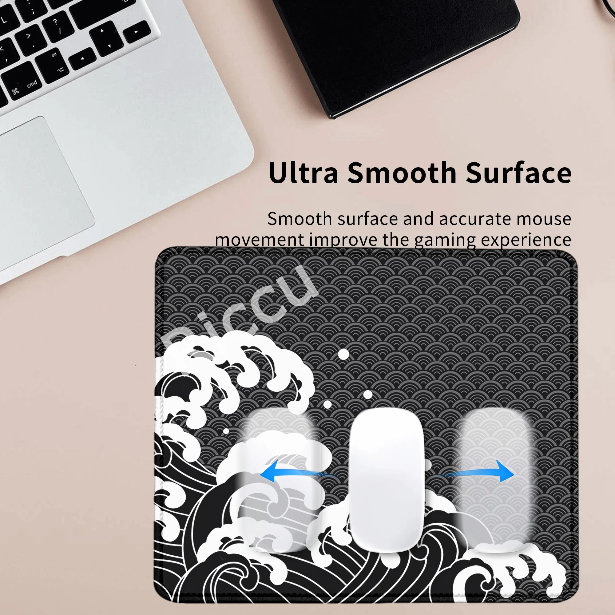 Small Size Wave Series Gaming Control Xs Mouse Pad Laptop Art Design Non-slip Deskmat 40x45cm Office Gamer Natural Rubber Carpet