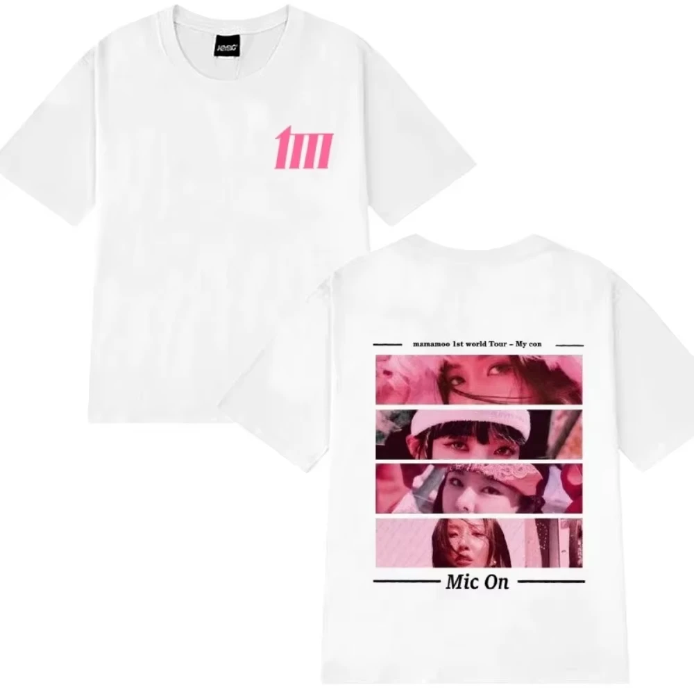2026 Hot Sale Mamamoo Tour My Con  Double Sided Print T-Shirt Men Women Fashion Y2k Short Sleeve T Shirt Vintage Clothes