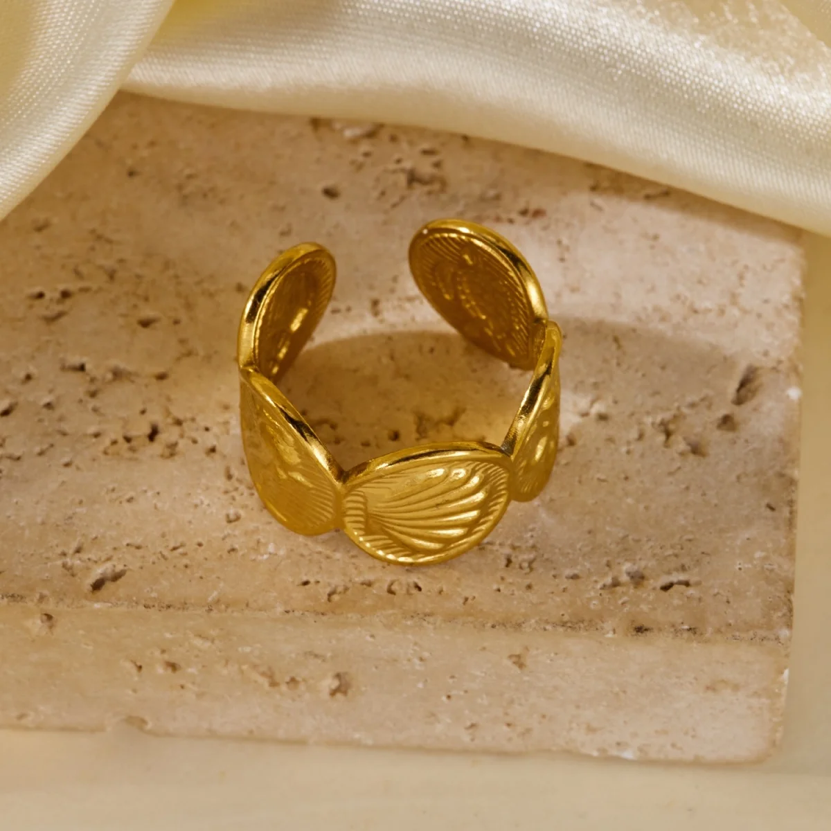 Vintage Edelstahl-Ringe mit Sonnenblumen- und Blattmuster für Damen und Herren, Punk-Mode, geometrischer Spiral-Oval-Fingerring, Schmuck – Detail 33