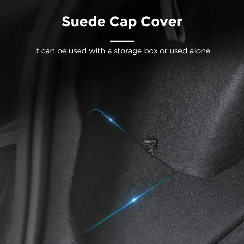 For Tesla Model Y Berlin Side Storage Box Lids Rear Trunk Organizer Lids Only Flocked Cover Plate Garbage Bins Accessories 21-24