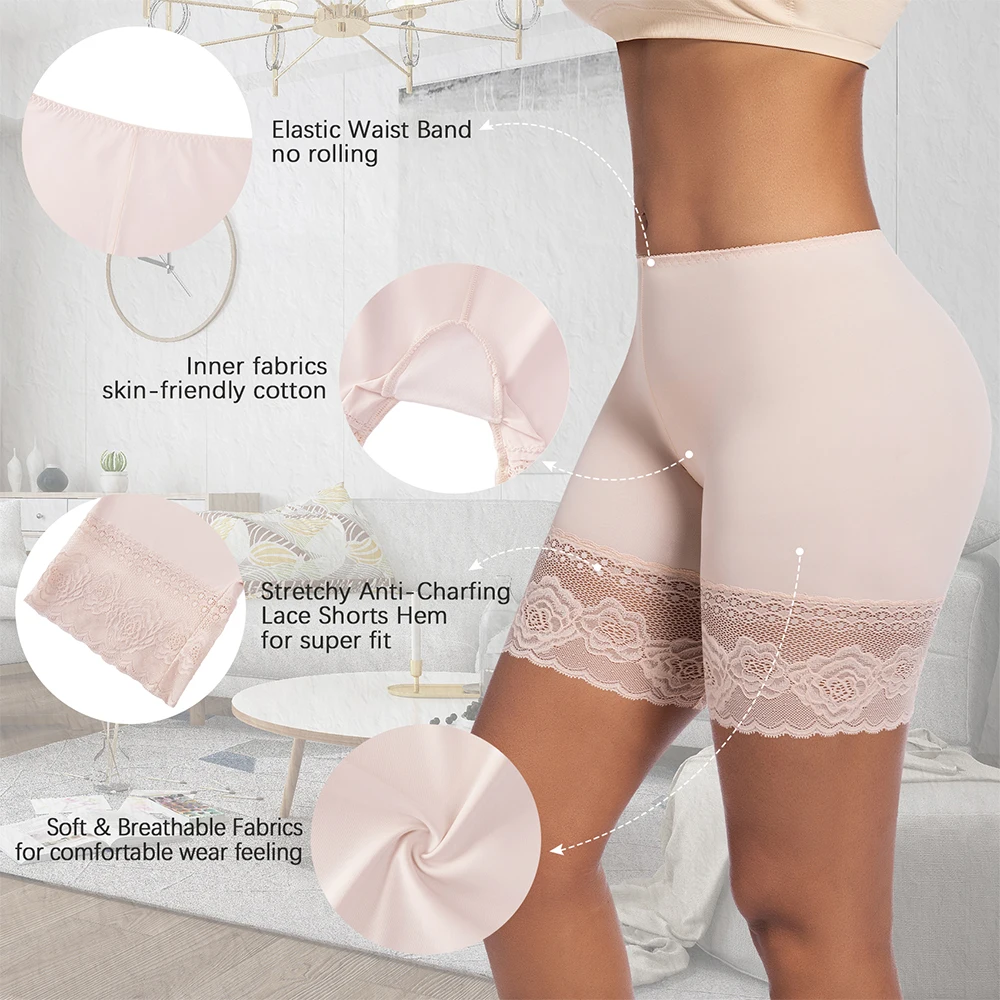 ชุดชั้นในสตรีกางเกงขาสั้นภายใต้กระโปรงกางเกง Anti Chafing ต้นขาสูงกางเกงนักมวยป้องกันแรงเสียดทานเซ็กซี่สั้นกางเกง