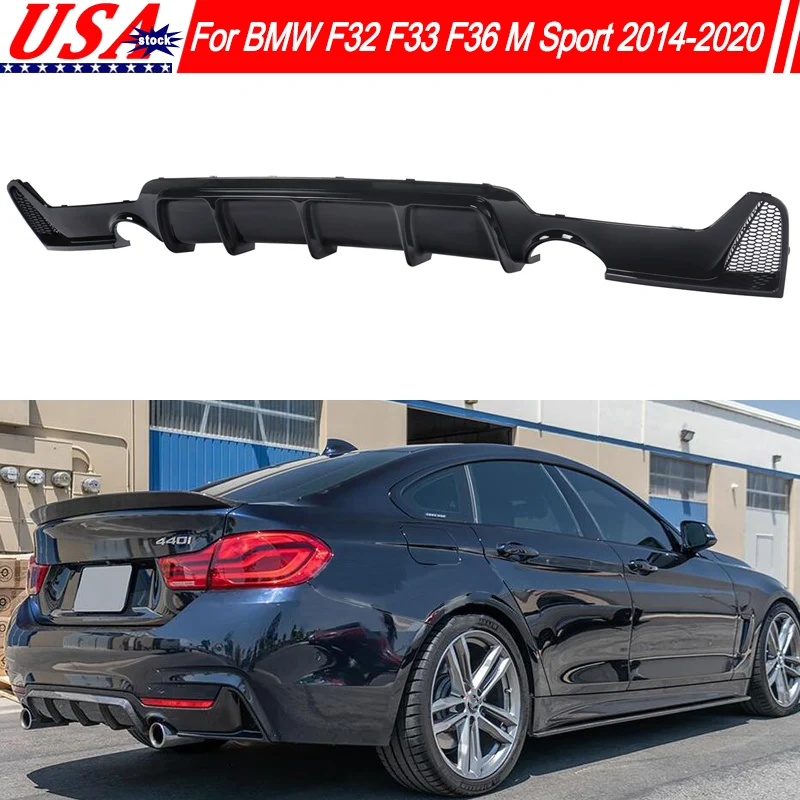 Labbro diffusore posteriore nero lucido per BMW F32 F33 F36 440i M Sport US 2014-2020