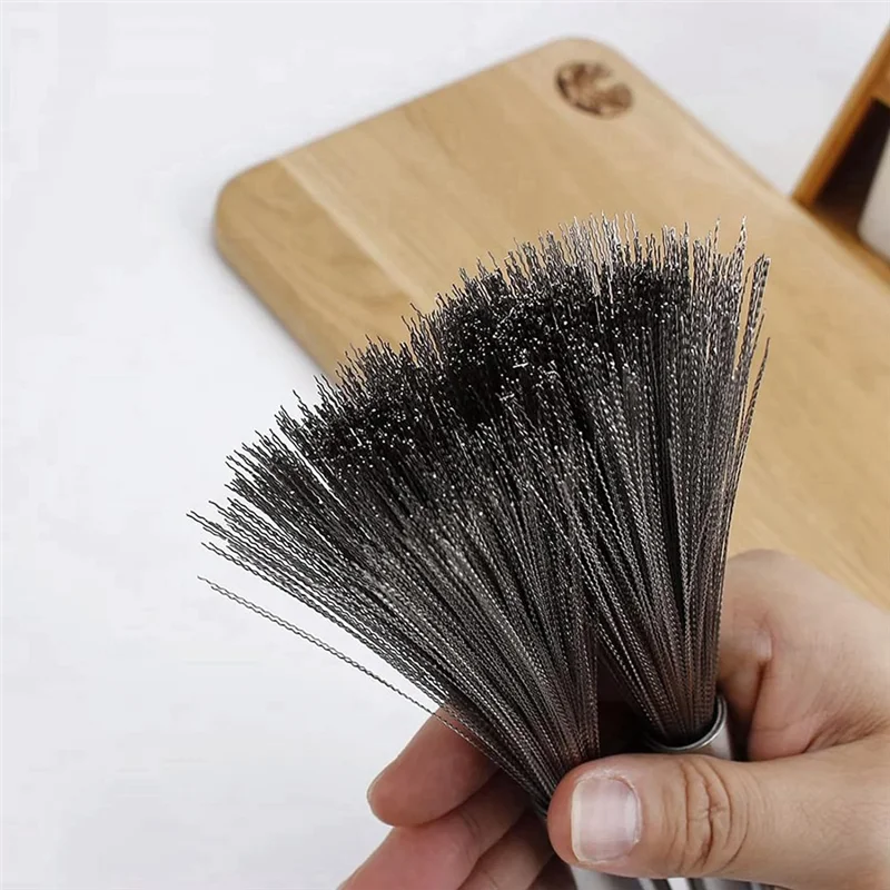 G6 Stainless Steel Wire Cleaning Brush With Hang Hook Durable Scrubber For Dish Pot Stove Kitchen Use