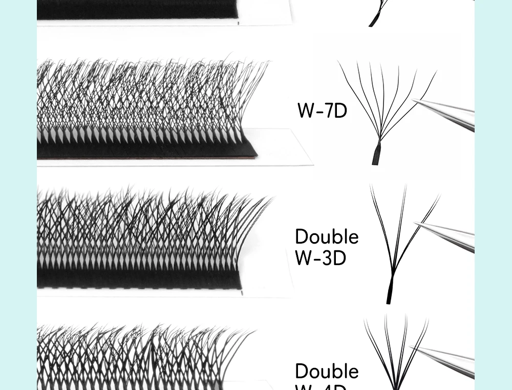 LUKATME M/C/D Curl 7-14mm Foxy Volume 4D 5D Wimpern Braun YY Wimpern Vorgefertigte 6D 7D 8D Fächer Flauschige U-6D Falsche Wimpernverlängerung – Detail 7