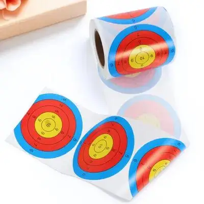 1 لفة فلورسنت 76 مللي متر ملصقات هدف الرماية اللاصقة توهج دائري في أهداف ورقية داكنة للتدريب على نطاق الرماية #6