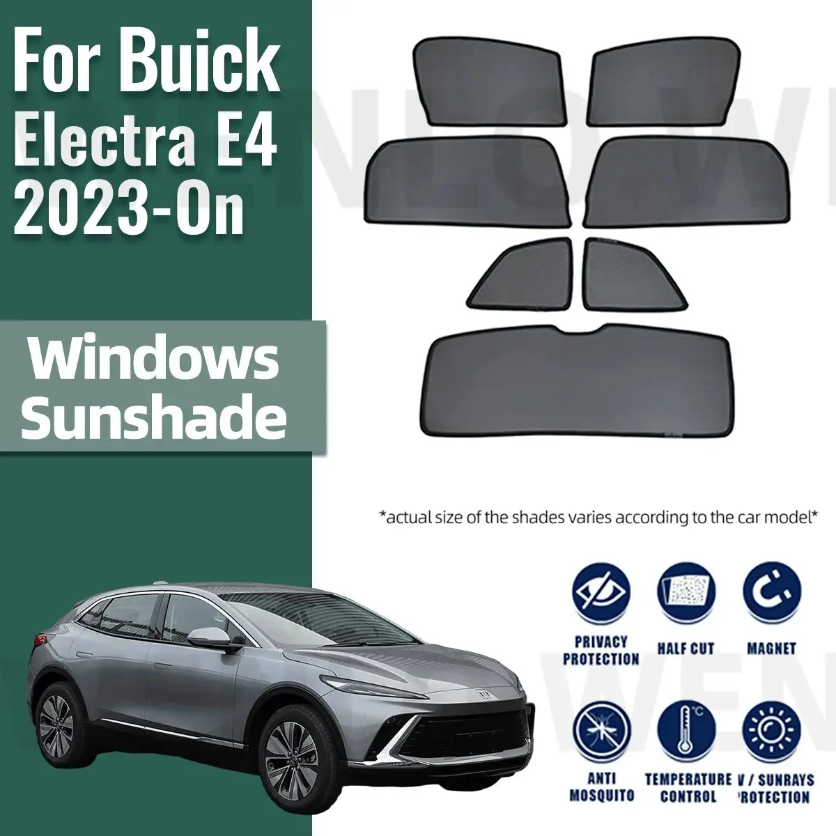 

For Buick Electra E4 2023 2024 2025 Magnetic Car Sunshade Shield Front Windshield Frame Curtain Rear Side Window Sun Shade Visor