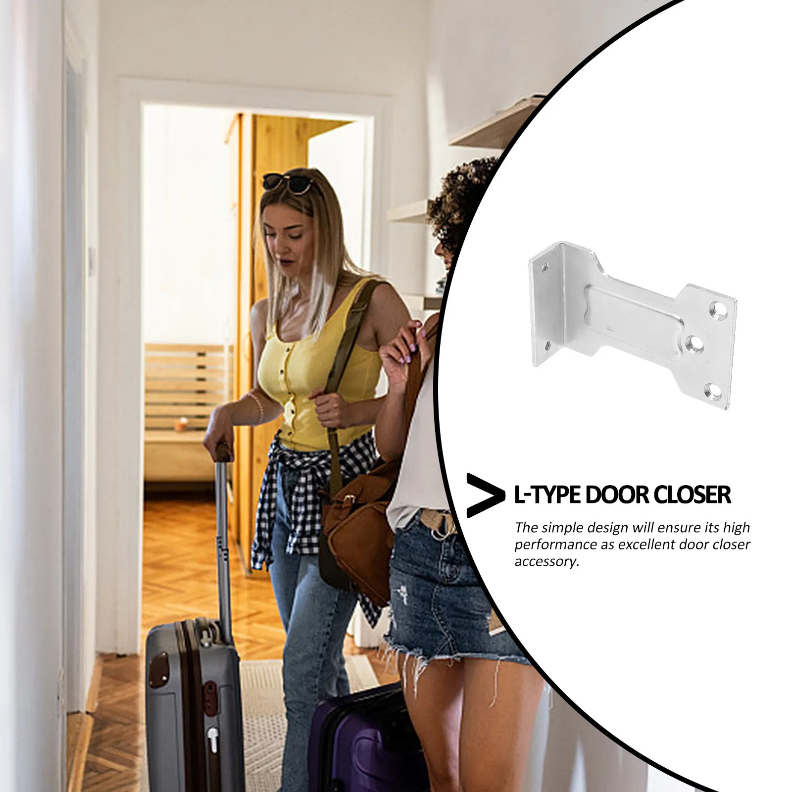 2Pcs Door Closer Parallel Board Premium Steel Parallel Mounting Plate Simple Design Lightweight Easy Carry Secure Door Operation