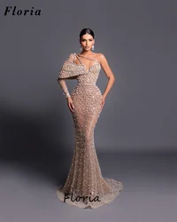 Gorgeous Mermaid Celebrity Dresses Custom Made Beading Crystals Prom Dress Vestidos De Gala Red Carpet Runway Dress Evening Gown