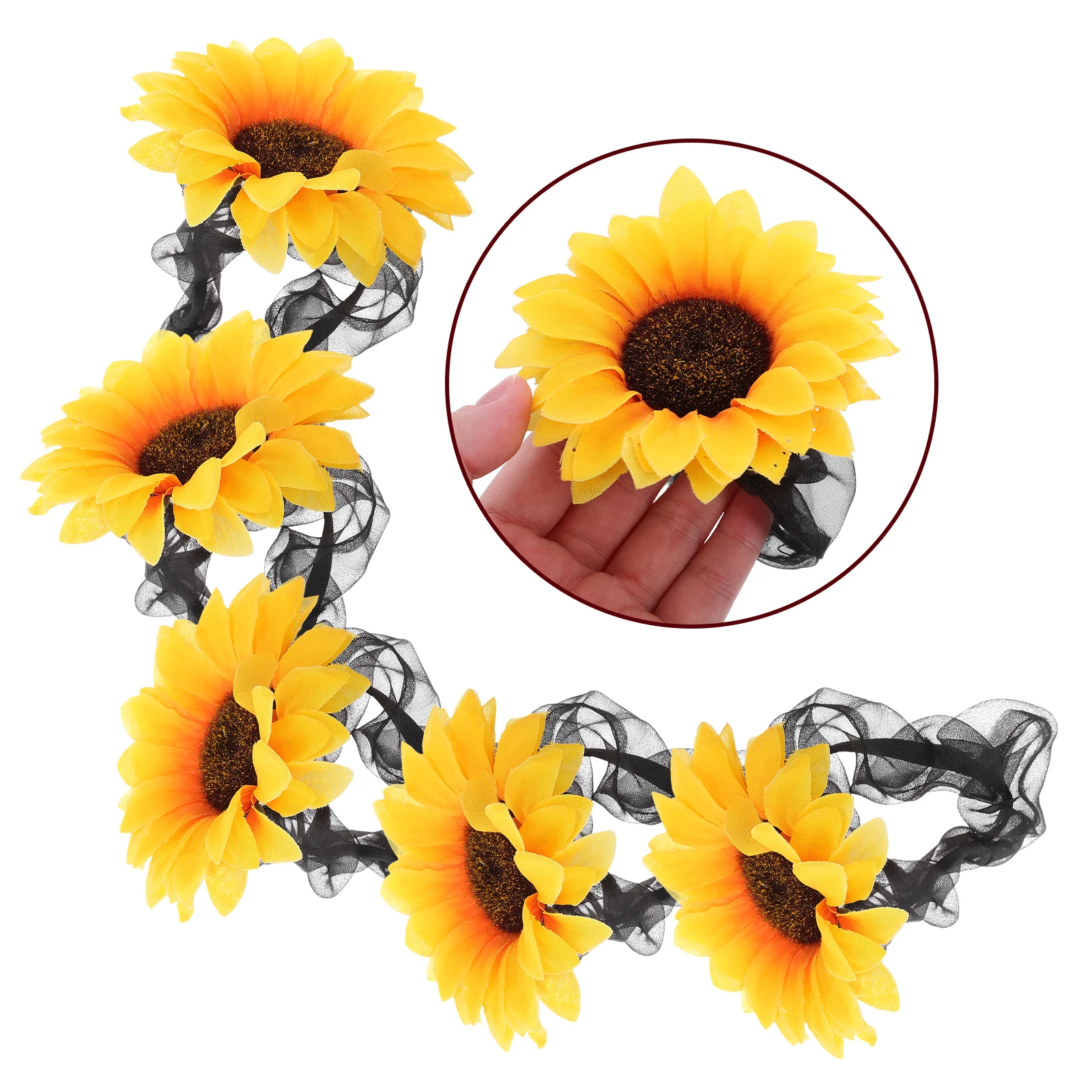 

10 Pcs Sunflower Hair Circle Tie Ponytail Decorative Ties Accessories